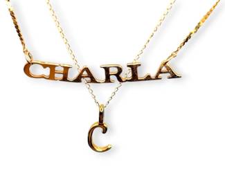 14k Gold Charla And C Monogram Pendants 3.22g Total