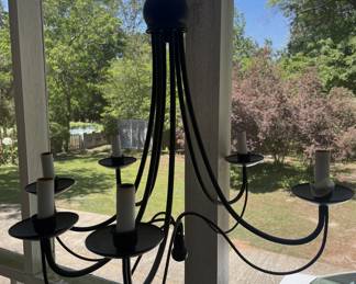 Black metal chandelier 