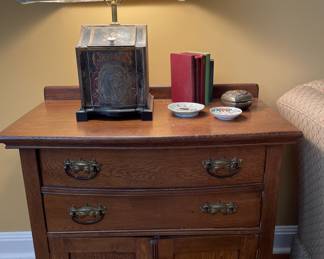 Antique oak wash stand