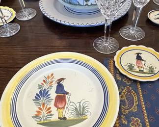 Quimper plates, Waterford crystal 