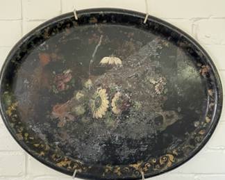 Large antique tole tray