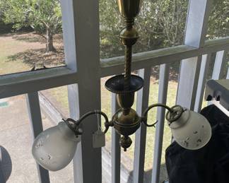 Antique brass chandelier 