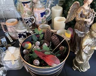 Steins, glass door knobs