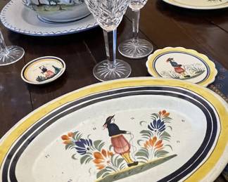 Quimper oval plate, Waterford crystal 