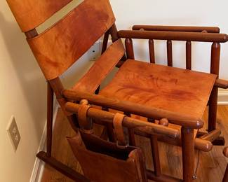 Fabulous Leather Rocking Chair and Stool