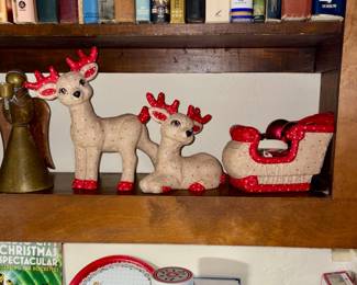 Vintage reindeer and sleigh