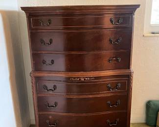 1940s Mahogany Chest on Chest 6 Drawers