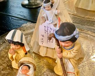 Gregory Perillo sculptor 1929-2021 Sagebrush kids, 4-piece nativity