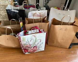 Grab bags, full of ribbons and art crafts