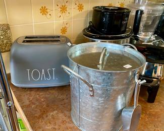 kitchen is full of small appliances