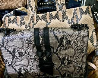 dozens of handbags, all shapes, sizes and fabric, all like new