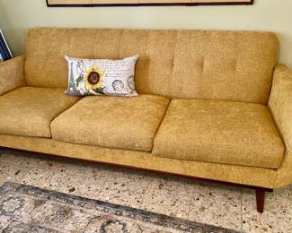 MCM sunflower/mustard sleek sofa