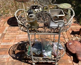 cute cart, drink or plant bucket in back