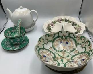 Wedgwood and Assorted Vintage Porcelain Serving Pieces
