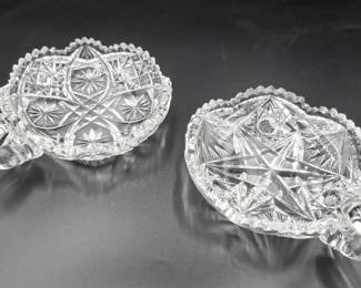 Pair of Vintage Cut Crystal Serving Dishes