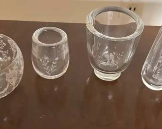 Vintage Floral Etched Glassware