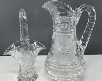 Glass Basket And Pitcher