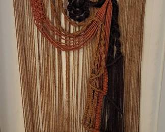 Vintage Macram Wall Hanging  Large Boho Fiber Art
