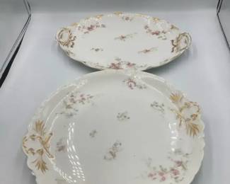 Limoges  Lenox Porcelain Serving Platters  Floral  Gilt Accents