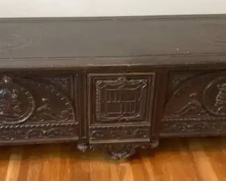 Slack, Rassnick  Co. Carved Wood Heirloom Chest