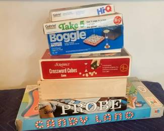 Vintage Board Games Lot  Boggle, Scrabble, Candy Land, Probe  More