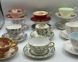 Vintage Mixed Porcelain Teacup  Saucer Set