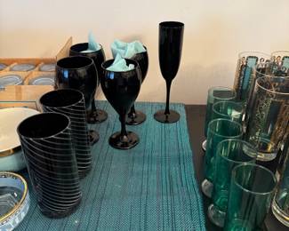 black and white art glasses