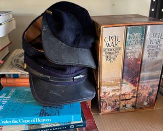 Civil war hats and books