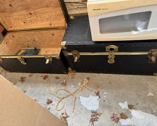 2 large black chests