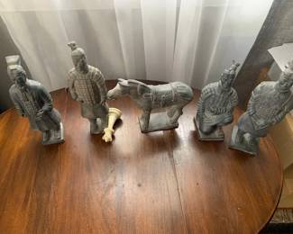 Reproduction Chinese Tomb Figures (soap stone/resin?)