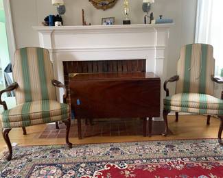 Cherry Dropleaf Table; High-Quality Occassional Chairs Ethan Allen