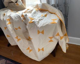 American quilt Exc Condition Handmade early 1900s; natural dye 64" x 82"