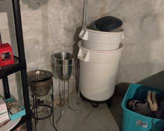 Flower pots and garbage cans