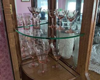 Pink depression glass 