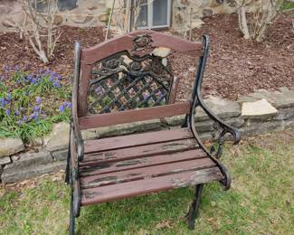 Cast iron bench(needs work)