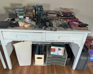 Vintage work table/office supplies