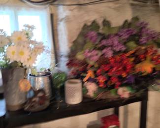 Silk flowers and wreaths