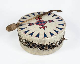 Sioux Rawhide Painted Drum