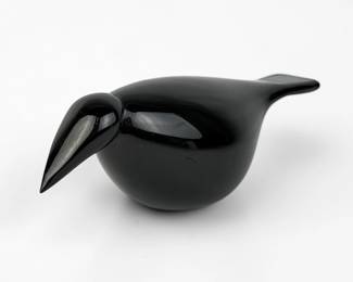 Oiva Toikka Raven (Korppi) Art Glass Sculpture