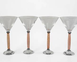 (4) Salviati "Epoque Gold" Martini Glasses