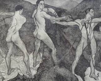 Arthur B. Davies "Fountain of Youth" Etching