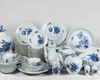 (86pc) Royal Copenhagen Blue & White Porcelain Set