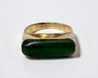 14K Gold & Jade Ring