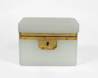 French Brass-Mounted Opaline Dresser Box