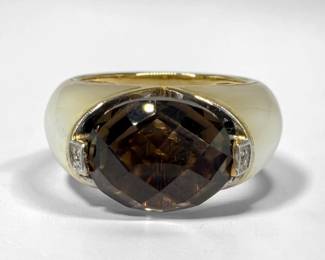 Ladies 14K Gold & Smoky Quartz Ring