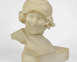 After R. Caloni, 'Marble Figure' Sculpture