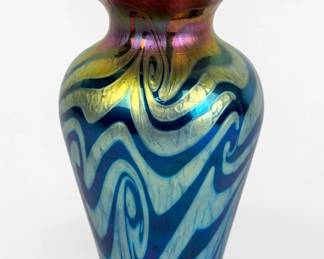 Lundberg Studios Iridescent Art Glass Vase