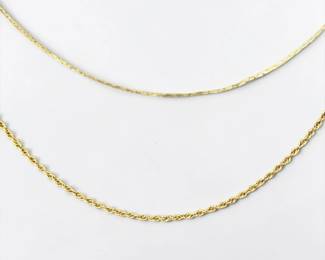 (2) Ladies 14K Gold Necklaces