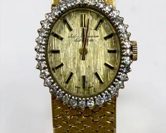 14K Gold & Diamond Jules Jurgensen Ladies Watch