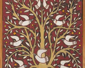 Panos Valsamakis 'Tree of Life' Ceramic Tile Mosaic
